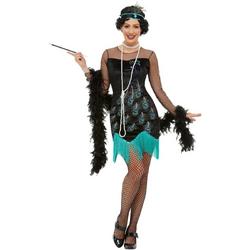 Jaren 20 Danseressen Kostuum | Charleston Flapper Pauw Motief | Vrouw | Small | Carnaval kostuum | Verkleedkleding